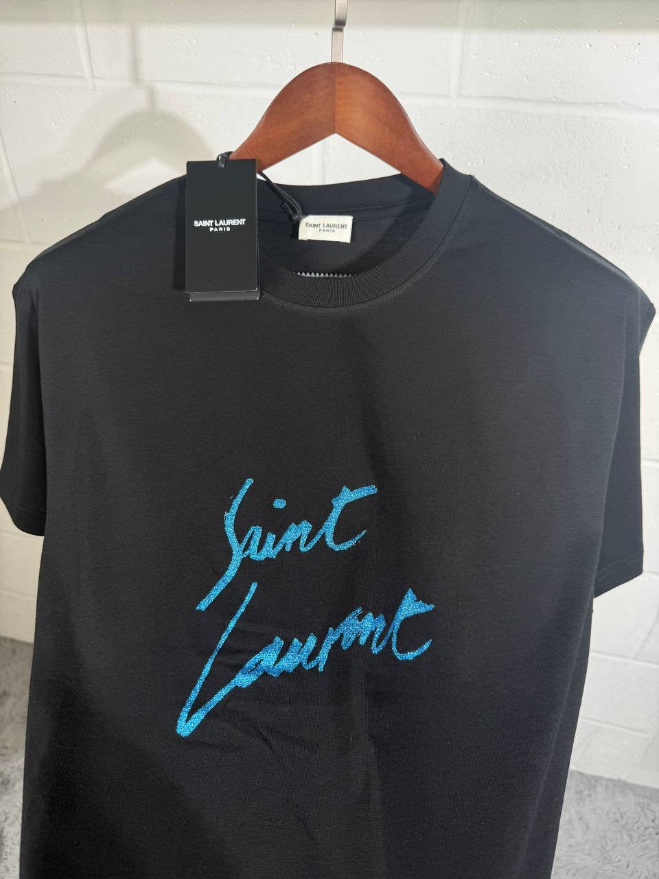 YSL TEE BLUE LOGO