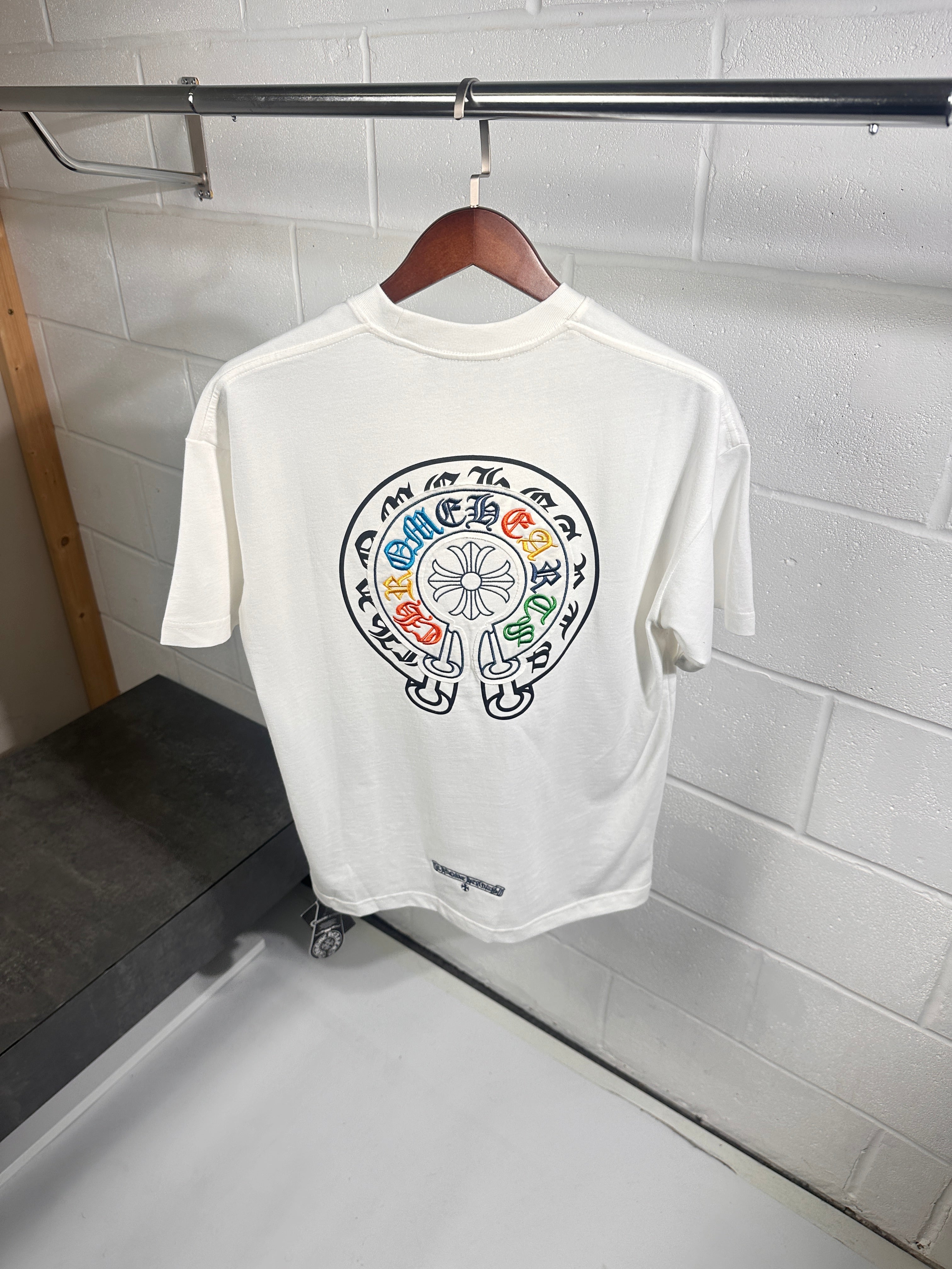 Chrome heart tee white