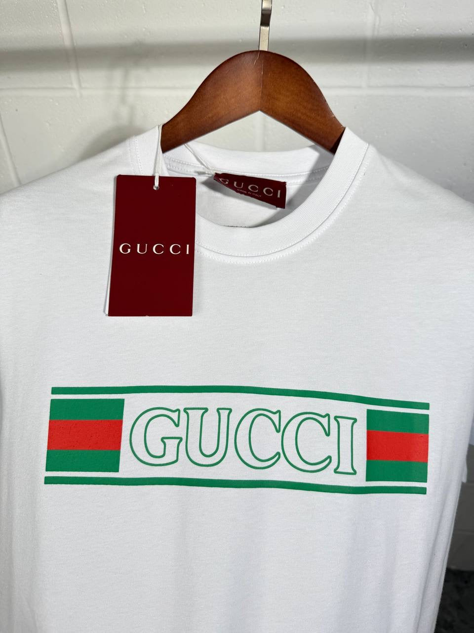 Guci Tshirt white & Green