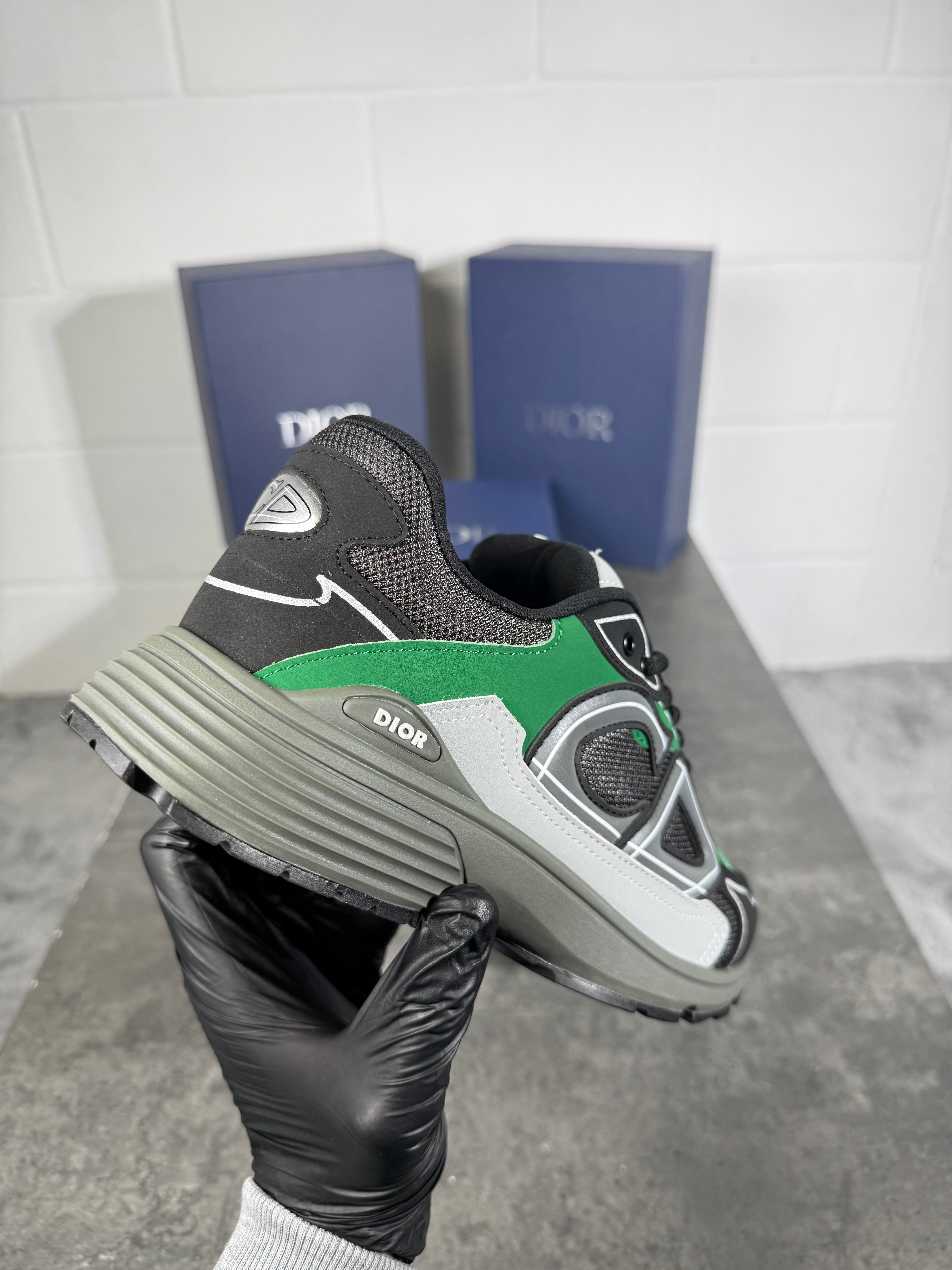 B30 GRAY MESH WITH GREEN