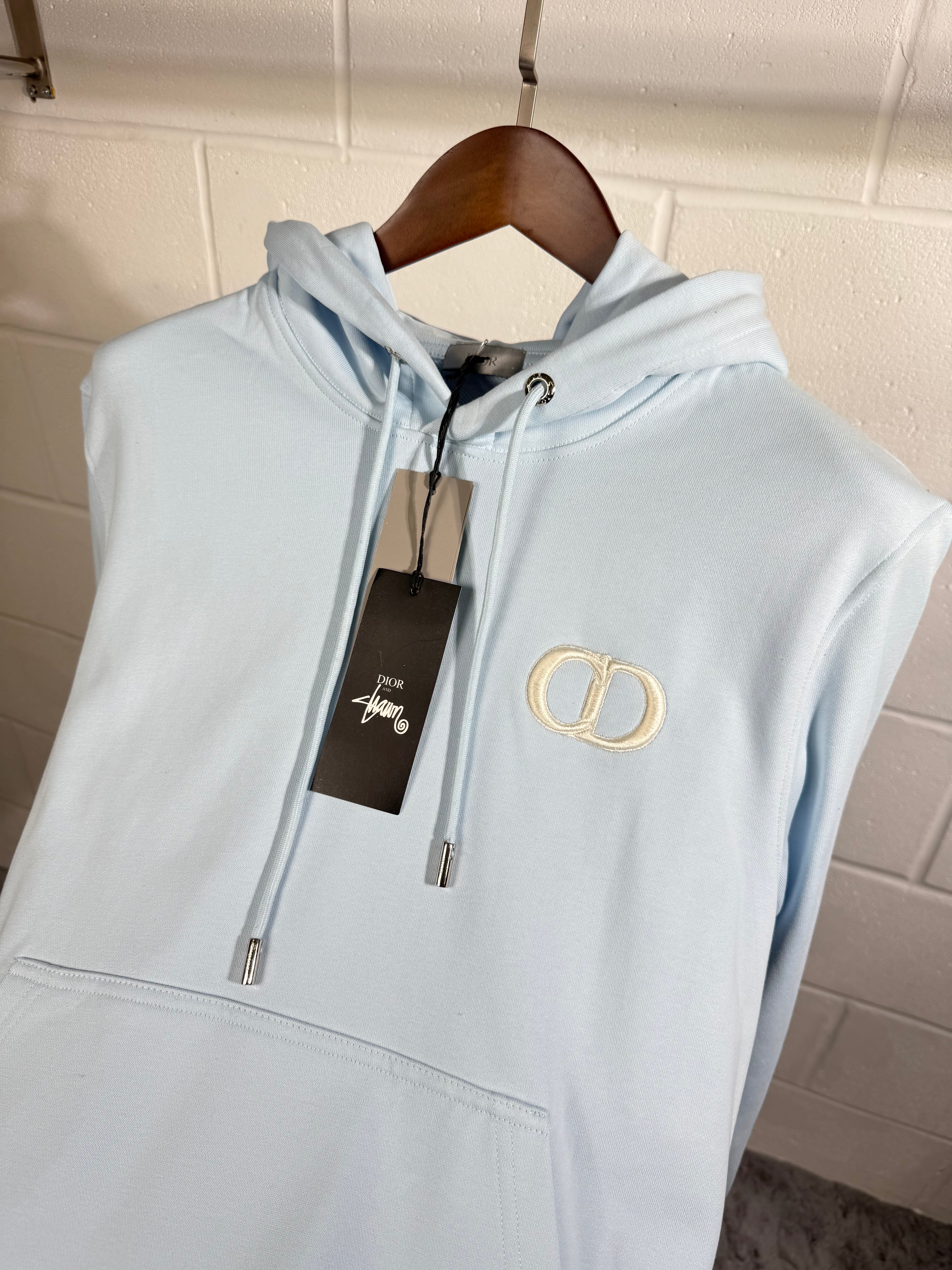 CD logo hoodie baby blue