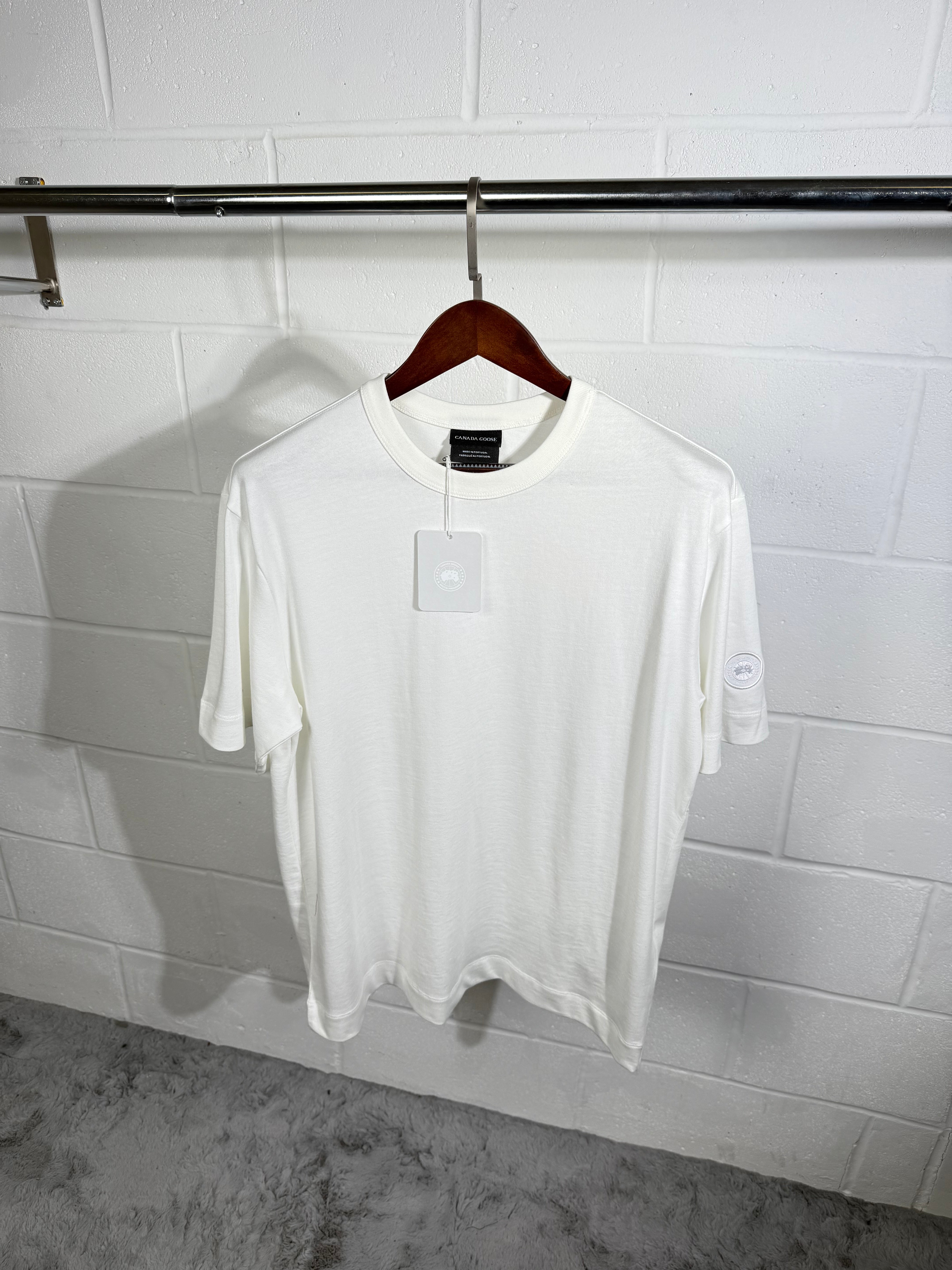 Goose tee ghost logo white