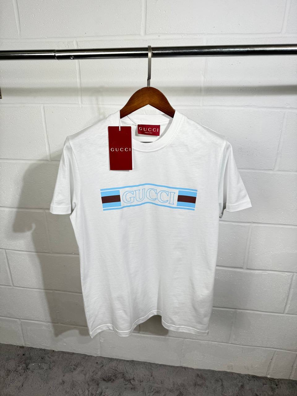 Guci  Tshirt white & blue