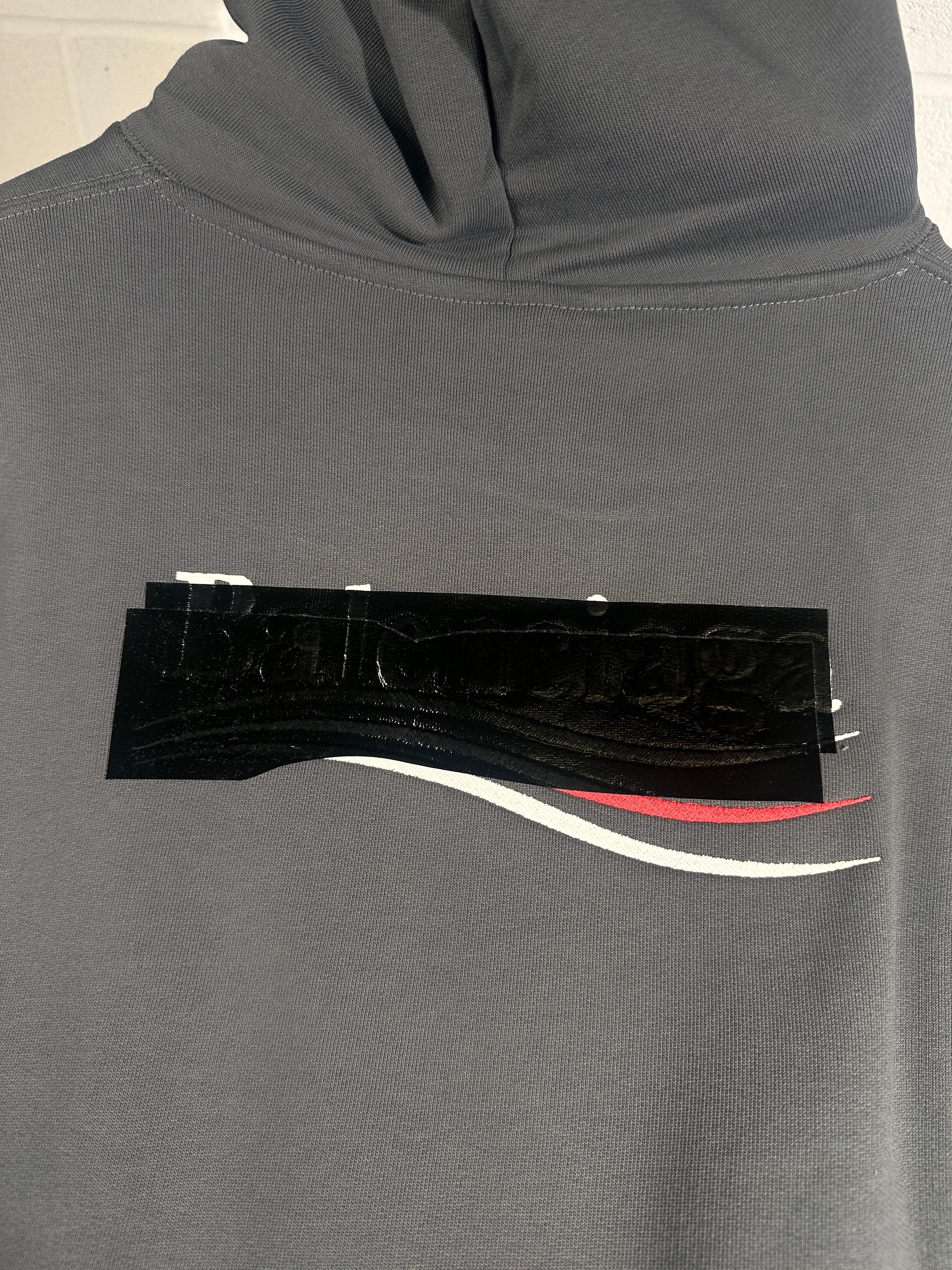Balanciaga tape logo hoodie grey