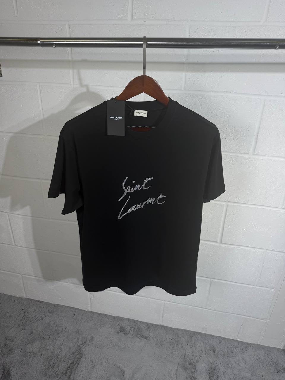 YSL TEE GREY LOGO