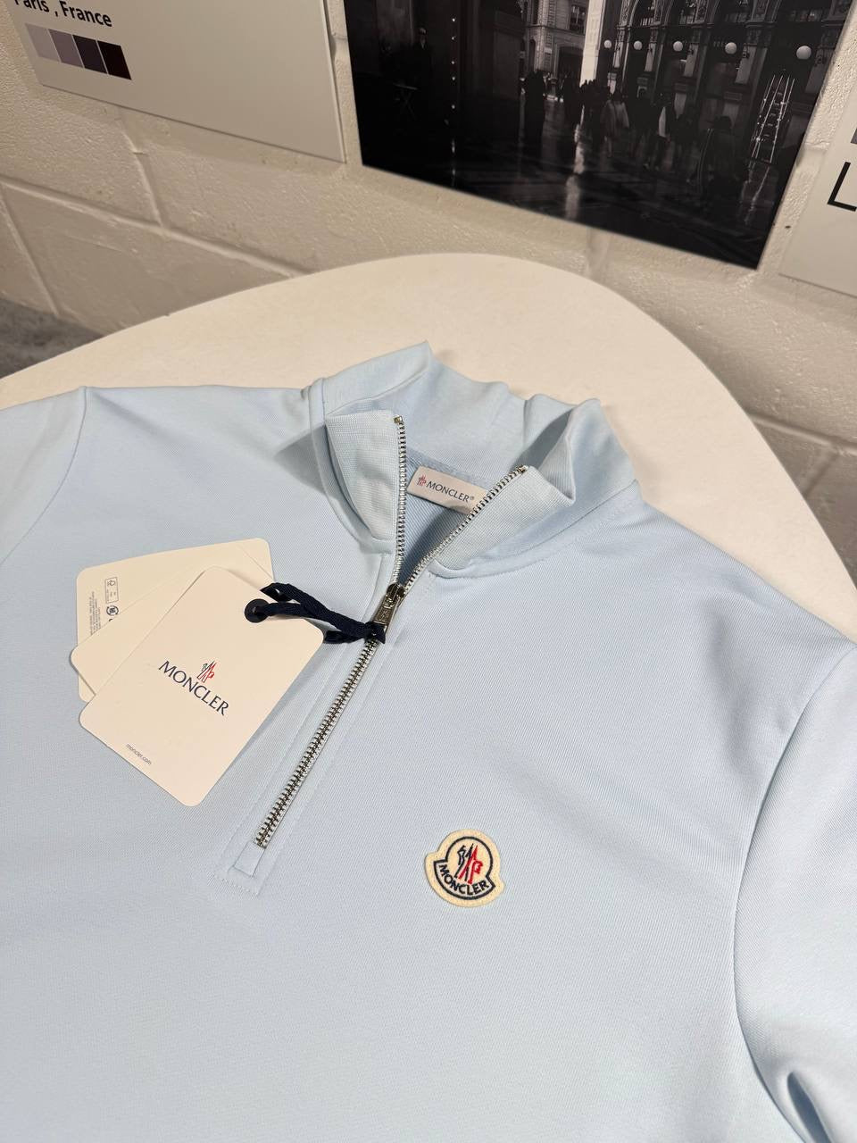 MNCLR HALF ZIP UP BABY BLUE