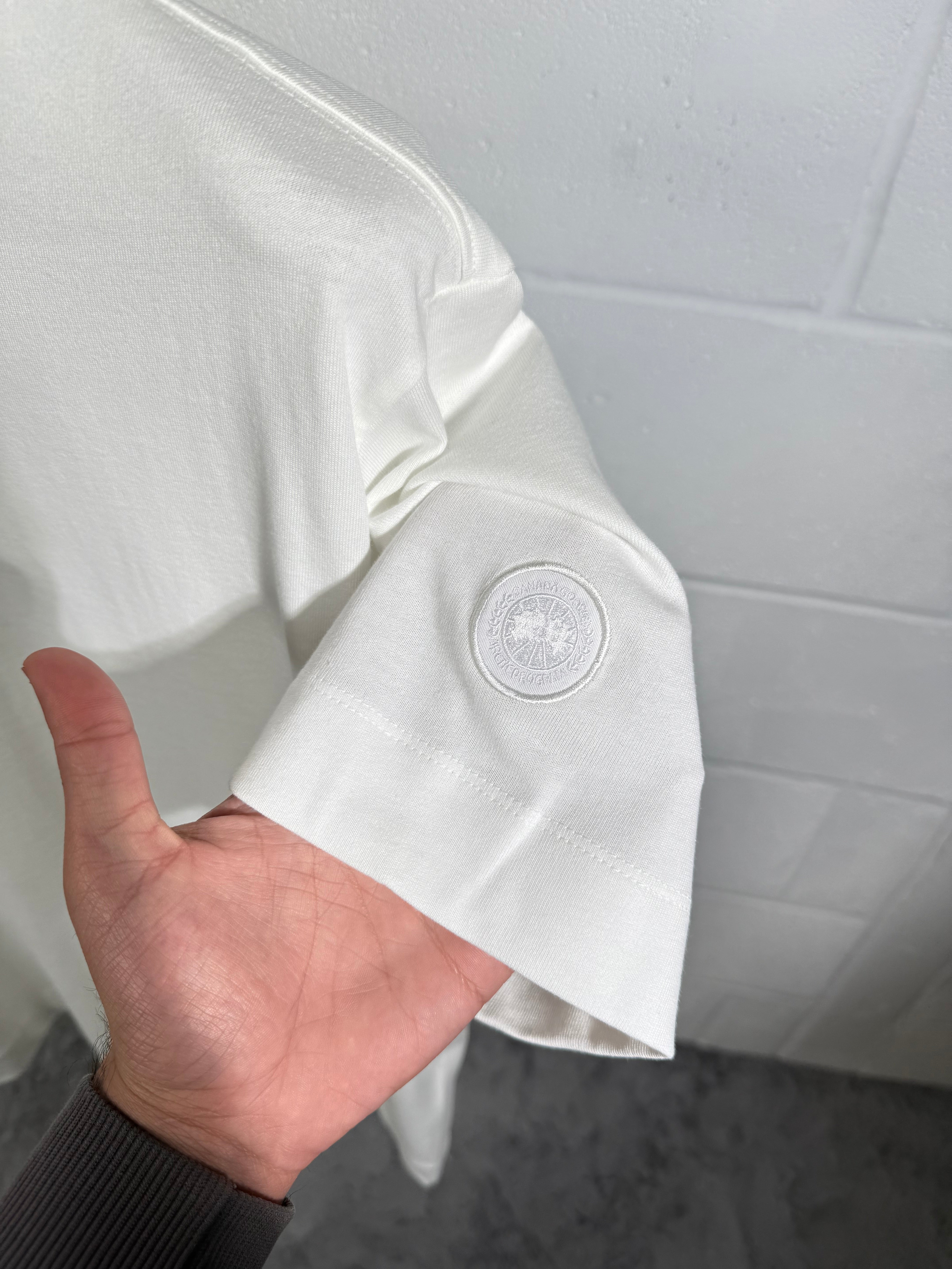 Goose tee ghost logo white