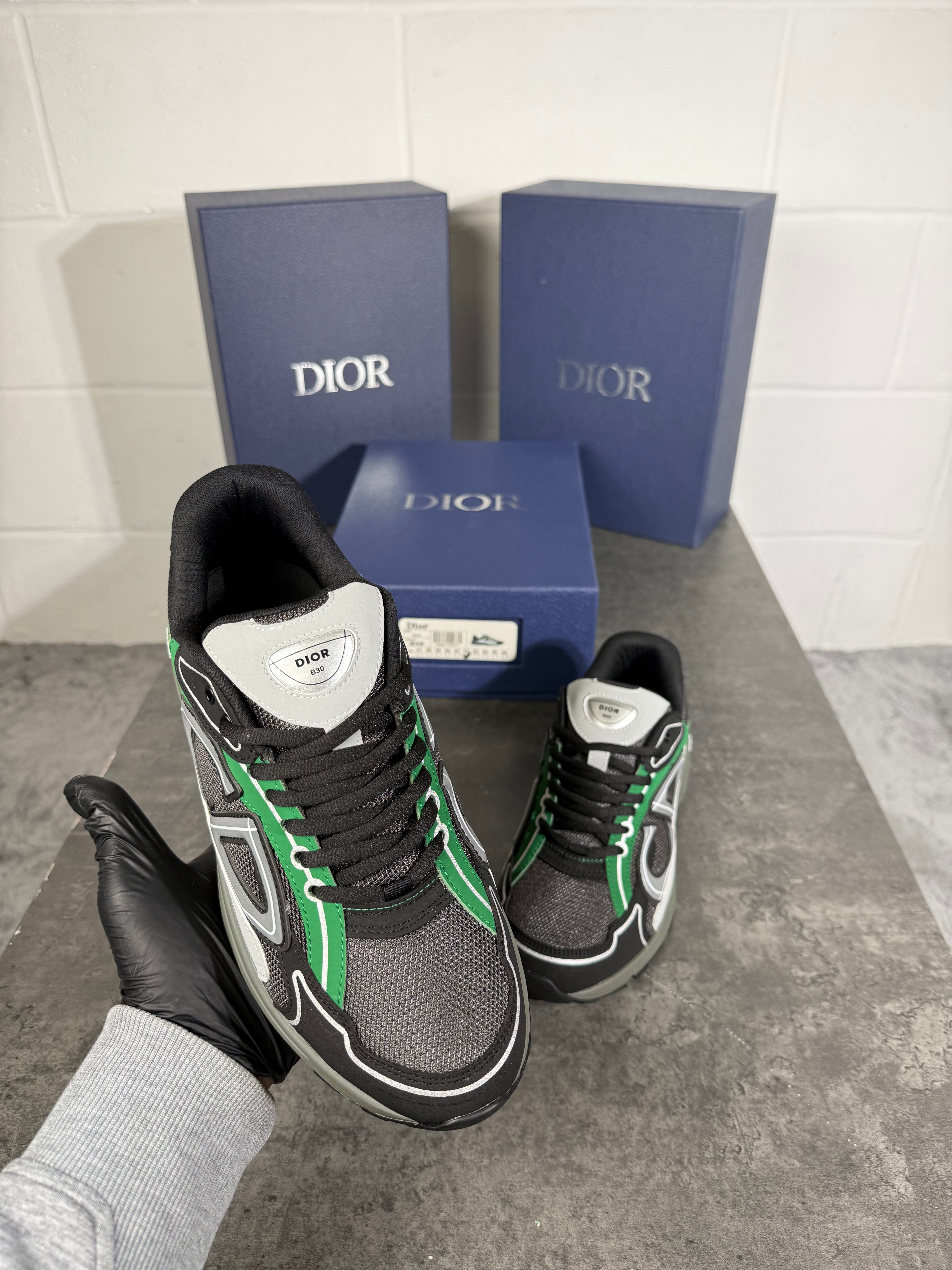 B30 GRAY MESH WITH GREEN