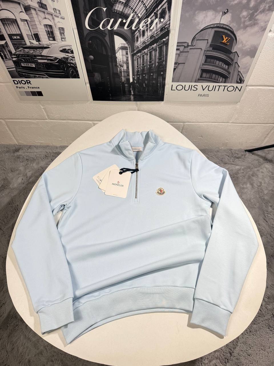 MNCLR HALF ZIP UP BABY BLUE