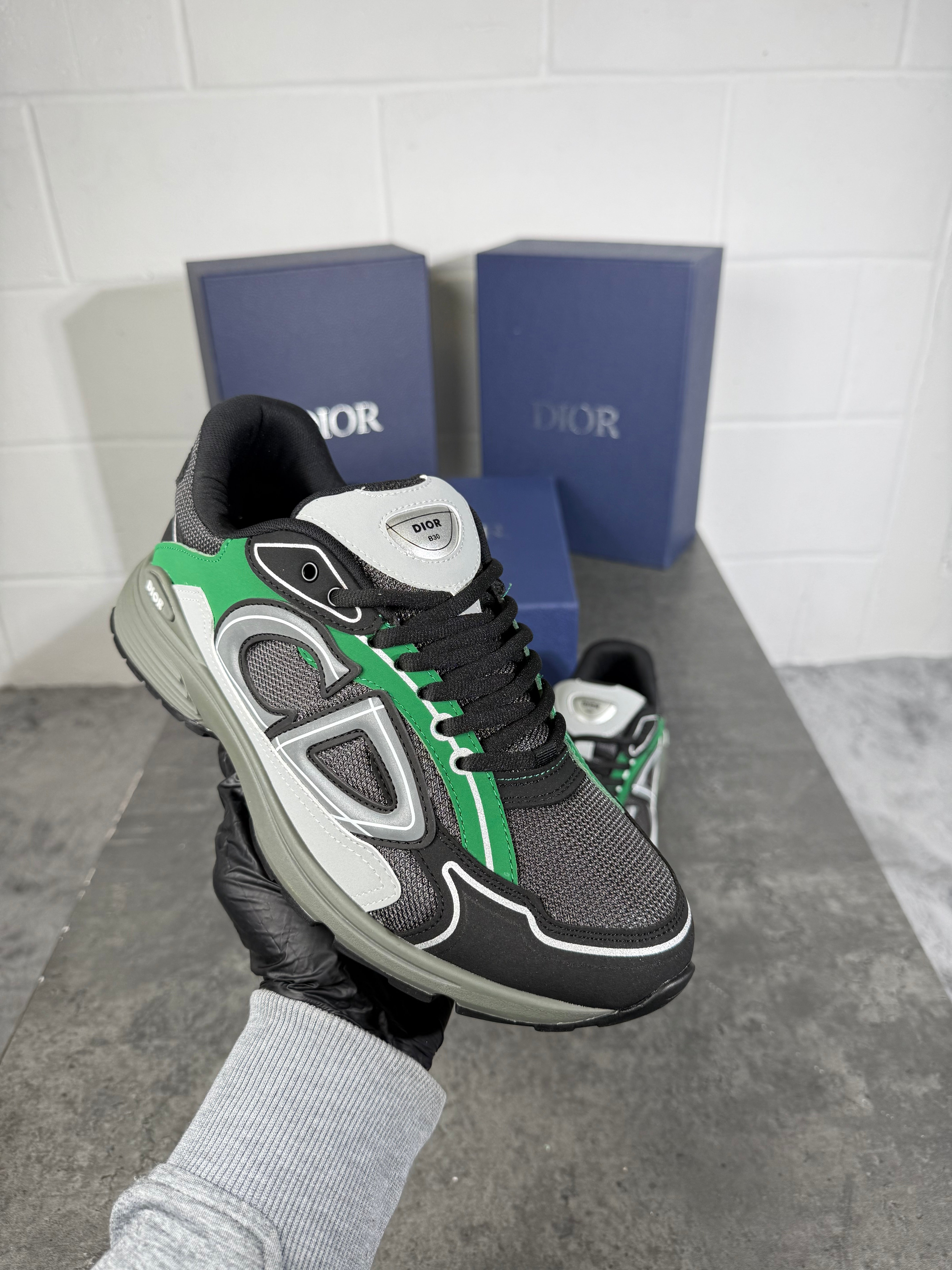 B30 GRAY MESH WITH GREEN