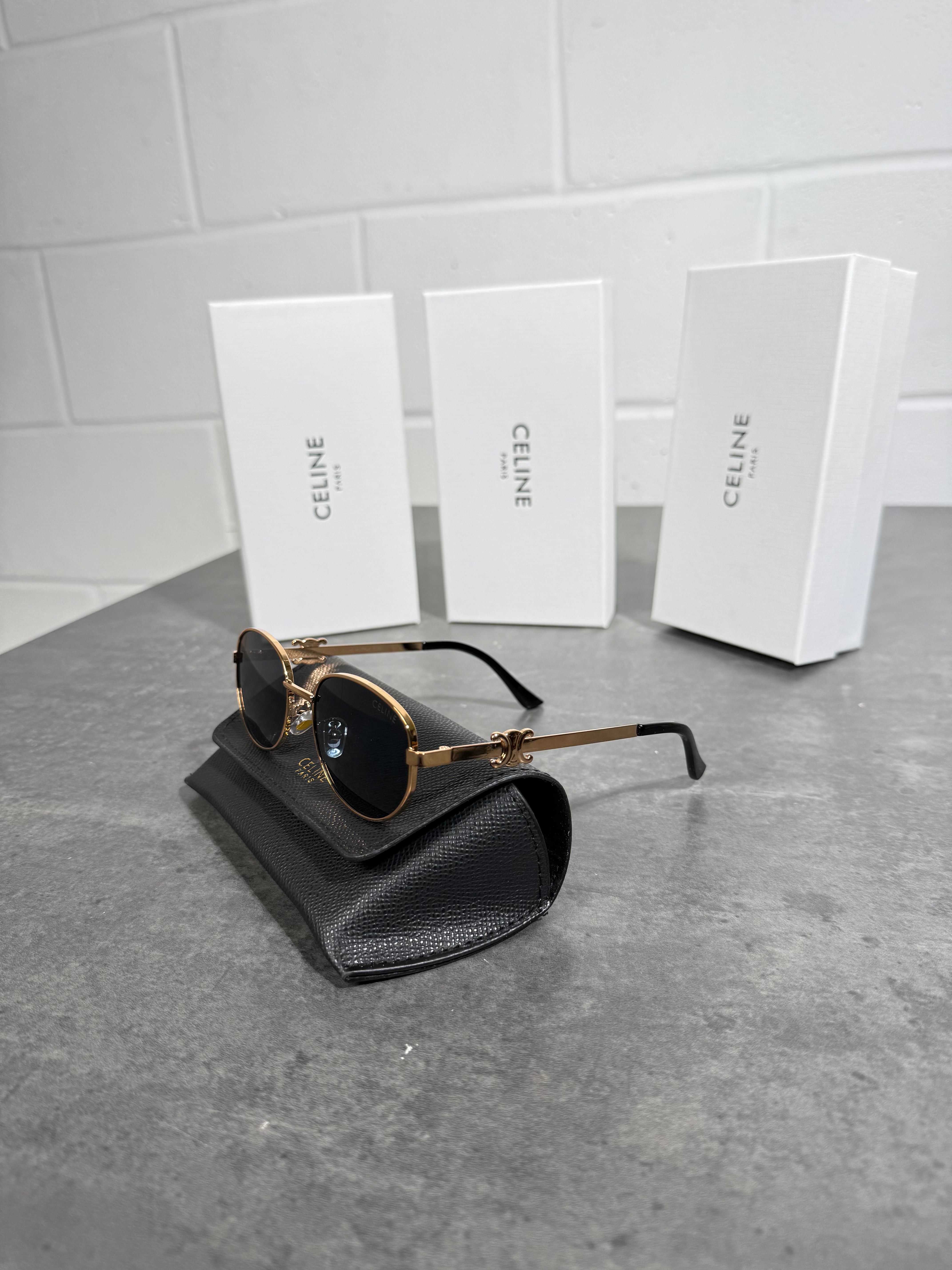 CLN CIRCLE GLASSES GOLD