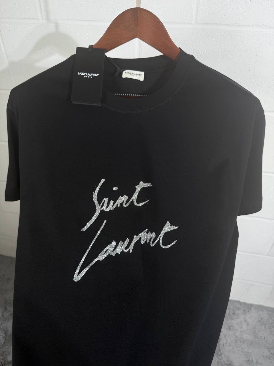 YSL TEE GREY LOGO